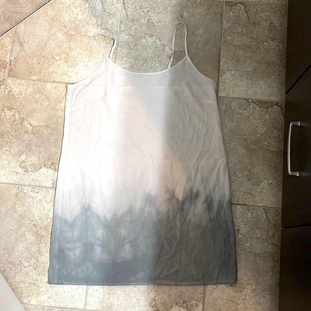 Large Cashew + Blue Ombre Dip Dyed Slip Dress